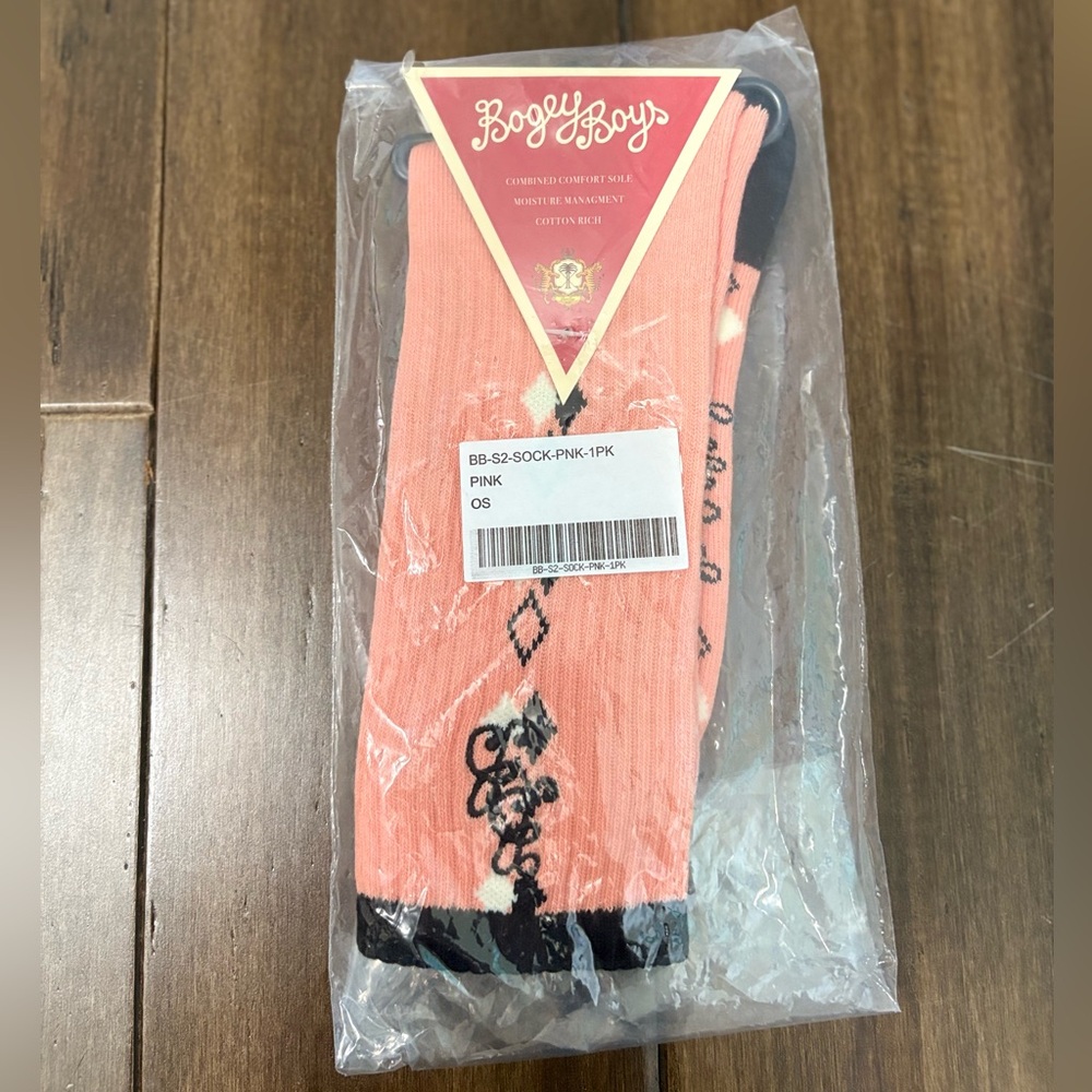 Bogey Boys by Mackelmore Pink & Black Argyle Diamond Golf Socks Preppy Retro - Picture 5 of 5